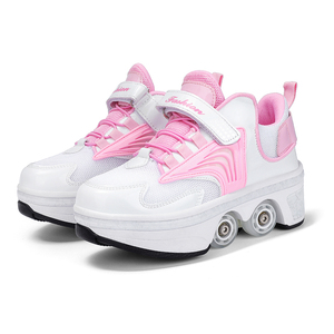 Chaussures respirantes grandes chaussures de marche à quatre roues Sports de plein air unisexe adultes patin à roulettes avec maille et cuir en Stock - Product Image 2