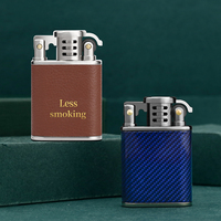 CHIEF Briquet à silex compact et portable, style américain, en cuivre pur et laiton, rechargeable, pour huile et kérosène, avec logo OEM, cadeaux d'affaires