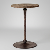 Table d'appoint moderne personnalisée avec base en aluminium coulé massif et plateau en marbre fini lisse pour le mobilier de salon