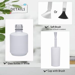 16ml <b>Plastic</b> Screw Cap Brush Squeeze HDPE Gel <b>Packaging</b> Matte White Cylinder Nail Polish Glue Bottles - Product Image 3