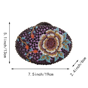 Women Novel Floral Rhinestones Evening Bag Luxury Crystal Clutch <b>Purse</b> Removable Chain for Celebration Gathering - Product Image 2