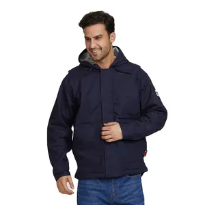 ZX Custom Men's Fr Flame Retardants Jacket Frc Fire Resistant Welding Work Clothing Winter Hooded Jacket