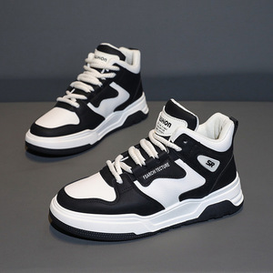 Zapatillas Casuales de Hombre de Caña Alta, Novedad 2026, de Moda, con Cordones, Antideslizantes, Colores Mezclados, Entresuela de EVA y Malla Sintética para Primavera - Product Image 4