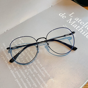 Montures de lunettes ovales en métal pour femmes et hommes, monture complète, verres PC anti-UV et anti-lumière bleue, lunettes rondes unisexes O1 6120 - Product Image 3