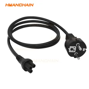 Cabo de potência c6, cabo de energia preto de alta qualidade com 3 pinos, conector de 1.5m, 1.8m, preto, para laptop, hp, dell, lenovo, laptop, lg, impressora de tv