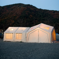 Module de camping pour hébergement de nuit, tente gonflable écologique quatre saisons, grande tente d'événement avec trois chambres et un salon