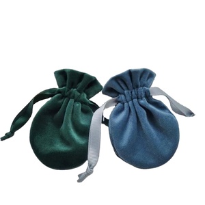 Bolsa de Terciopelo con Base Redonda y Cordón, Bolsa de Regalo con Logotipo Personalizado, Bolsa de Tela de Lujo para Empaque de Joyería, Bolsa de Almacenamiento para Recuerdos de Boda - Product Image 1