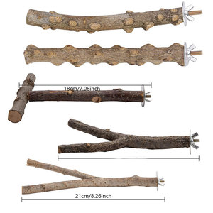 คอนสำหรับนกพิราบทำจากไม้ธรรมชาติ,อุปกรณ์เกาะสำหรับนกขนาดเล็กกรงนกขนาดเล็กมี5ชิ้น - Product Image 2