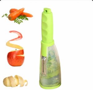 Multi-Function Creative Storage <b>Plastic</b> <b>Kitchen</b> Gadgets Vegetable Fruit Peeler Rubbish Box Paring Knife for Food Home Use - Product Image 1