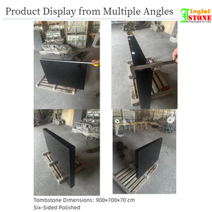 Stèles funéraires en granit européen, style moderne, à angle droit, 900cm*700cm*70cm, YuanQuan Courbé, pour cimetière, remises en gros - Product Image 2