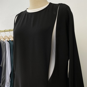 6822 #   Nouvelle Robe Longue Ample et Simple pour Femmes, Modèle Populaire en Tissu Nida Doux, avec 2 Fermetures Éclair Avant, Idéale pour l'Allaitement - Product Image 3