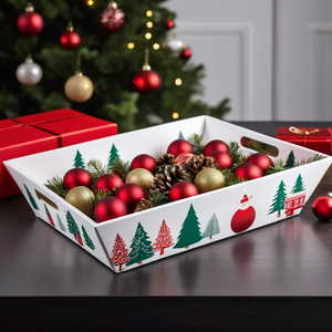 <span class=keywords><strong>Cestas</strong></span> de Regalo Personalizadas en Forma de Trapezoide para <span class=keywords><strong>Navidad</strong></span>, Cajas de Papel para Almacenamiento de Regalos Navideños - Product Image 5