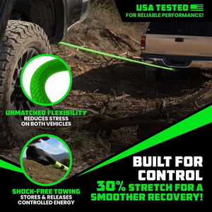 AMBITION Corde de remorquage cinétique verte, robuste, pour tout-terrain, sangle de sauvetage pour UTV, VTT, camion, <span class=keywords><strong>voiture</strong></span>, tracteur, pièces de <span class=keywords><strong>remorque</strong></span> - Product Image 6