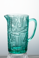 Pichet à eau en verre pressé vintage de style géométrique européen rétro, multicolore, gaufré, 1100 ml, récipient à jus en verre