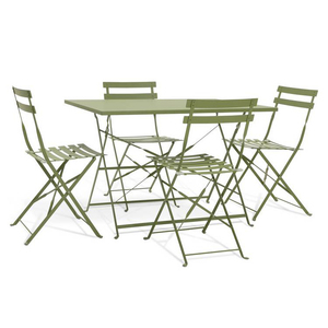 AJUNION <strong>4</strong> <strong>Seater</strong> Folding Metal Patio <strong>Set</strong> Steel Garden <strong>Set</strong> Folding Table and Chair Outdoor <strong>Bistro</strong> <strong>Set</strong> - Product Image 6