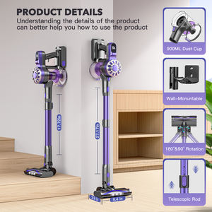 Teendow vente en gros 6-en-1 aspirateur sans fil <span class=keywords><strong>balai</strong></span> sans sac bâton de poussière maison tapis extérieur hôtel bâton aspirateur - Product Image 3