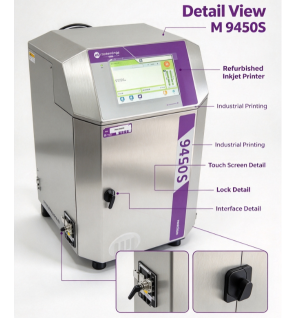 Markem Imaje 9450S Refurbished CIJ Inkjet Printer, Beverage Industry Batch & Expiry Date Coding Machine