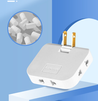 Adaptateur de prise murale rotatif portable 3-en-1 durable avec deux ports USB, économiseur d'espace, chargeur répartiteur d'alimentation pliable à 180 degrés