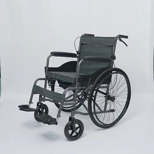 Silla de Ruedas Manual Plegable de Acero al Carbono de Alta Calidad con Diseño de Inodoro para Personas Mayores - Product Image 3