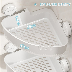Vacuum Suction Cup <b>Corner</b> Triangle Shower Rack Basket Plastic Home Drain Multifunctional <b>Storage</b> Rack for <b>Bathroom</b> - Product Image 2