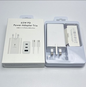 65W <b>USB</b> C PD Fast Charging <b>Adapter</b> 3 Port Travel Essential Wall Power <b>Adapter</b> UK US EU Plug <b>Multi</b> Device Use for Samsung Galaxy - Product Image 2