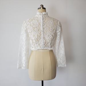 Bolero de malla suave para novia, cuello alto, accesorios de boda, talla personalizada, servicio OEM, modelo FSLJO6, China, venta al por mayor Feishiluo - Product Image 4