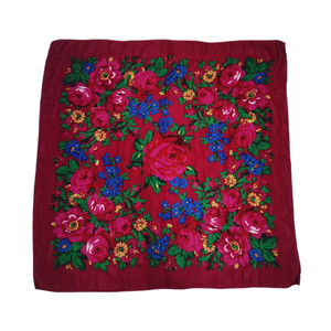 Écharpe traditionnelle pour femmes de 110*110 CM, châle enveloppant, franges, écharpe pour le cou et la tête, écharpe rétro, poncho floral imprimé - Product Image 4
