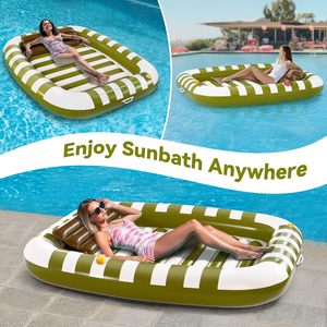 <b>Inflatable</b> PVC Floating Bed for Adults pool lounger Backrest Water Mattress for Outdoor Tanning Swimming Pool Lawn Bathtub - Product Image 6