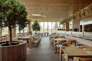 การออกแบบตกแต่งภายในร้านอาหารสมัยใหม่ เฟอร์นิเจอร์ร้านกาแฟแบบกำหนดเอง เคาน์เตอร์ไม้ โซลูชั่นการตกแต่งร้านค้าเพื่อการบริการ - Product Image 4