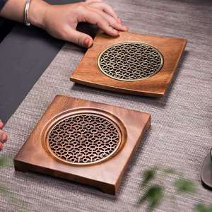 Walnut Wood Teapot Mat Square Heat Resistant <b>Tea</b> Ceremony Accessory Kung Fu <b>Tea</b> <b>Set</b> - Product Image 1