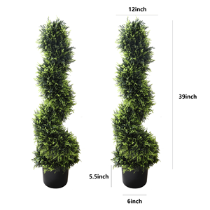 Árbol de ciprés en espiral artificial, conífera de imitación en maceta para decoración de interiores/exteriores y bodas - Product Image 4
