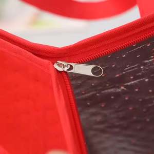 Non Woven Custom Eco <b>Disposable</b> Takeaway Cooler Package Tote Bum Bags Wiht <b>Aluminum</b> <b>Foil</b> Insulated Thermal Low Price Lunch Bag - Product Image 4