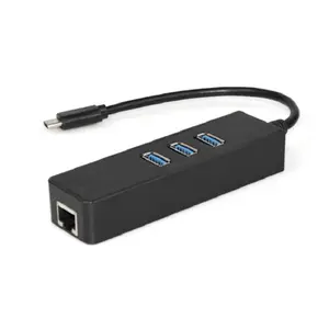Black USB C 3.1にHUB RJ45 Gigabit Ethernet LAN Splitter Adapter Type C Hub For Macbook