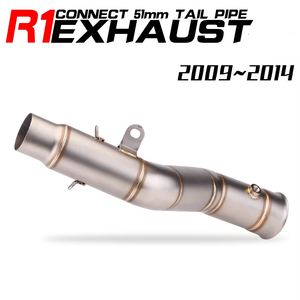 Pot d'échappement Slip-on pour Yamaha <span class=keywords><strong>YZF</strong></span>-R1 2004 2005 2006 2007 2008 2009 2010 <span class=keywords><strong>2011</strong></span> 2012 2013 2014, avec tube de liaison intermédiaire pour moto - Product Image 3