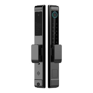 กุญแจล็อคประตูอัจฉริยะแบบมินิมอลทันสมัย ขอบบาง ใช้แอป Tuya ระบบคลาวด์ บัตร IC <span class=keywords><strong>รหัส</strong></span>ผ่าน  แบบไม่ใช้กุญแจ สำหรับประตูทรงเพรียวบาง - Product Image 1