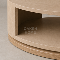 Table basse en bois de chêne naturel OAKEN pour salon, mobilier de salon en bois massif pour hôtel, villa, appartement, usage domestique