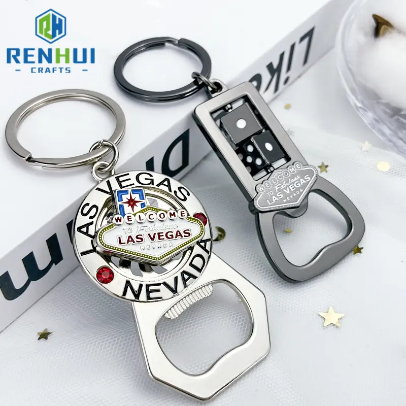Персонализированный брелок для ключей с логотипом Las Vegas, роскошная блестящая мягкая эмаль, 3D металлические брелки на заказ