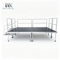 Scène modulaire robuste en aluminium pour événements, avec escaliers et garde-corps, pour mariages, concerts et autres événements