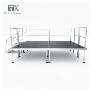 Heavy Duty Stage Modular Stage Aluminum Event Stage <b>Platform</b> with Stairs and Guardrails for Wedding Concert Events - Product Image 1