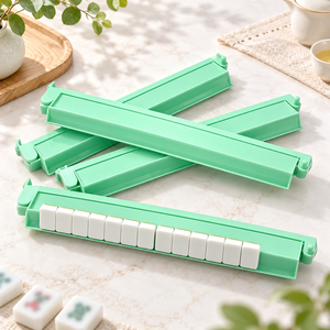 Ensemble de 4 poussoirs de mahjong américains en PS transparent rose poudré, de luxe moderne, supports de tuiles durables pour jeux de table 4 joueurs - Product Image 5