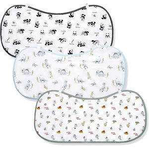 Paños de Bambú para Bebés BambooBud, Paquete de 3, Tamaño Grande, Absorbentes, de Tela de Rizo, Baberos para Recién Nacidos con Estampado de Animales, de Algodón y Fibra de Bambú - Product Image 1