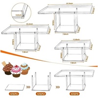 Cupcake Cake Stands Dessert Table Affichage Ensemble Acrylique 3 Pack Alimentaire Svering Plateau Restauration Fournitures Buffet Risers Pâtisserie Alimentaire Traiter