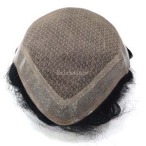 JZ - M Del Merletto Iniezione Del Merletto con 2 Linee di Capelli Del Bambino Dei Capelli Parrucchino per Gli Uomini - Product Image 2