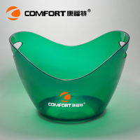 Seau à glace en plastique transparent de couleur personnalisée en forme de bateau pour boîte de nuit, bar, fête