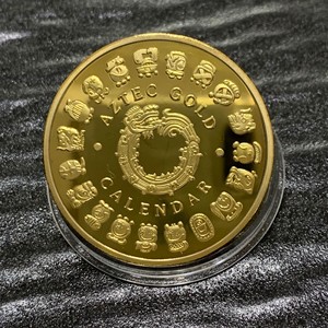 Moneda de Recuerdo de México, Calendario Maya Azteca, Arte, <span class=keywords><strong>Profecía</strong></span>, Cultura, Monedas de Oro Coleccionables - Product Image 2