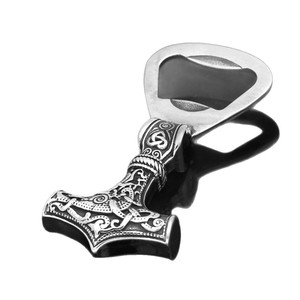 Viking Thor's Hammer Pendant Stainless Steel Bottle Opener Necklace 60cm <b>Chain</b> Gift Jewelry - Product Image 5