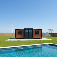 Maison Modulaire Préfabriquée Pliable 20/40 pieds Prête à Habiter, 5 Chambres, Prix Conteneur Extensible