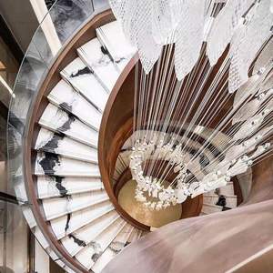 Großhandels preis Naturstein Marmor Treppen geländer Panda White Treppen für die Dekoration - Product Image 5