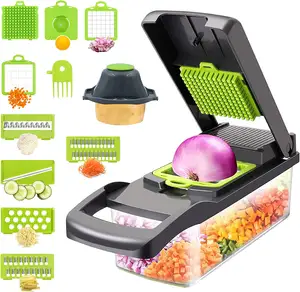 Accessoires de cuisine légumes slicer Multifonctionnel cutter nice Dicer Alimentaire 12 dans 1 hachoir à légumes