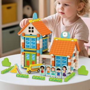 Easter Toys Classic Preschooler Birthday Gift Versatile Wooden <b>Building</b> <b>Blocks</b> Construction <b>Set</b> - Product Image 2